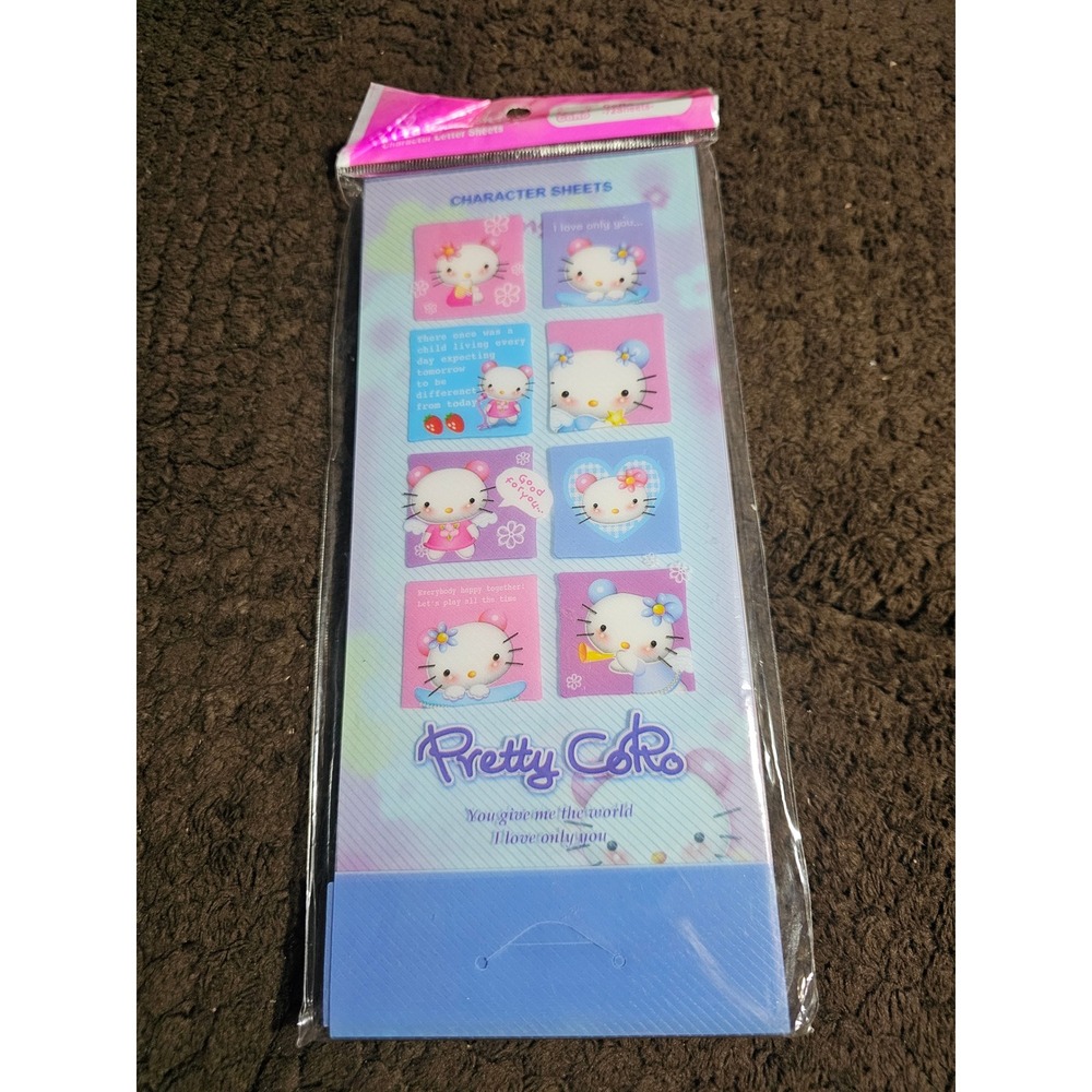 Vtg Y2K Pretty CoRo Cute Cat Character Sheets Anime Stationery Letter Set Sealed